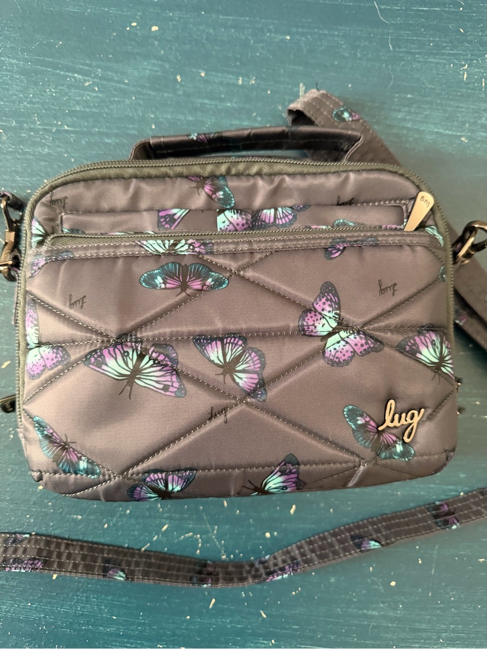 NWOT Lug Roundabout XL Crossbody Bag in Butterfly Grey